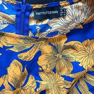 PRETTY LITTLE THING Women’s Size 10 Tropical Print Batwing Sleeve Maxi Dress